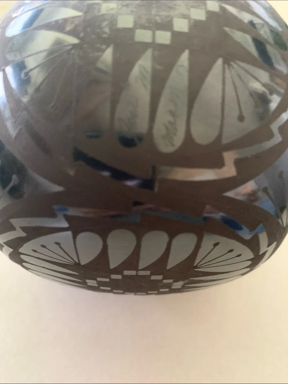 MATA ORTIZ Signed Blackware 5” X 4.50 Vase/Seed Pot. Handmade Mexican Pottery